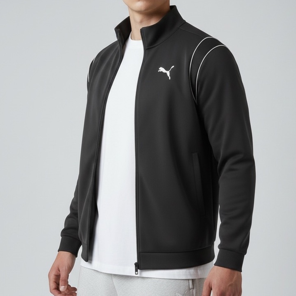 Puma Black Full-Zip Jacket with White Logo